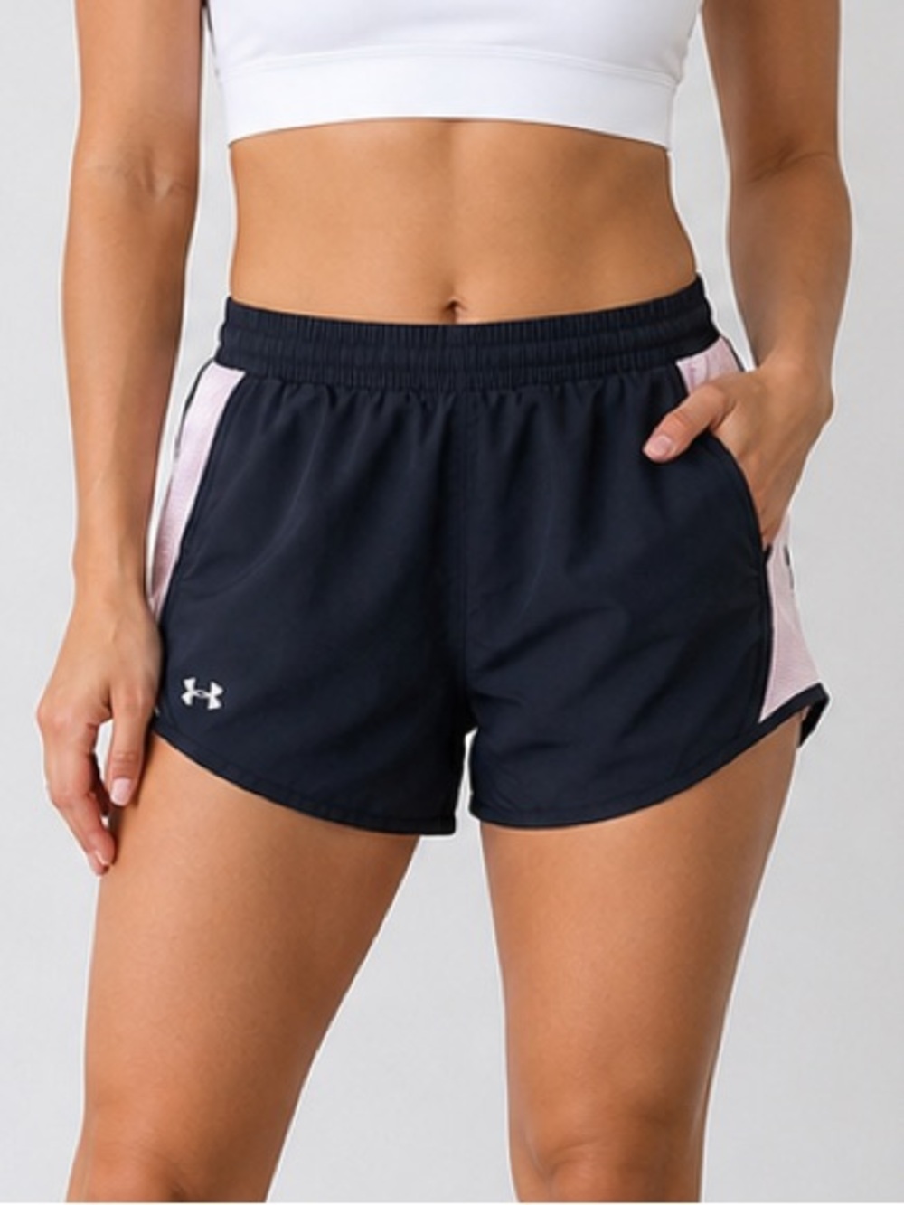 Under Armour pink and black loose shorts Large